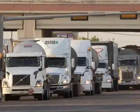 Texas Governor Greg Abbott resuming state-led safety inspections of commercial vehicles crossing the border.