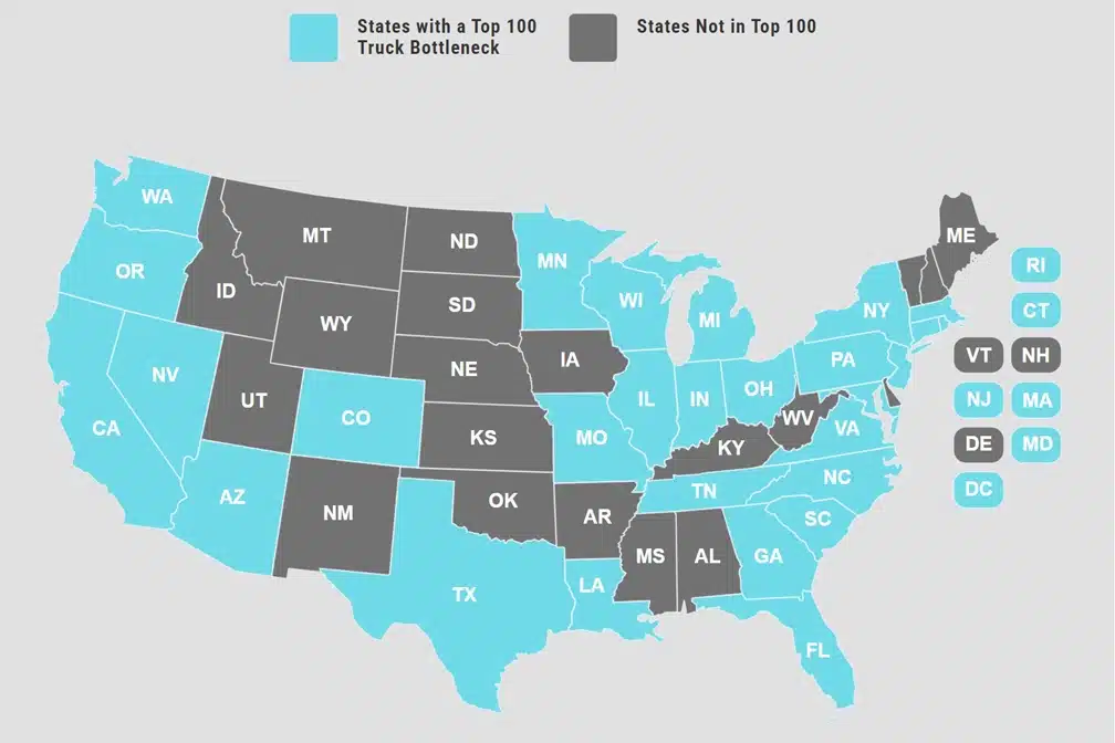 Truck Bottlenecks in America: ATRI Top 100 Worst
