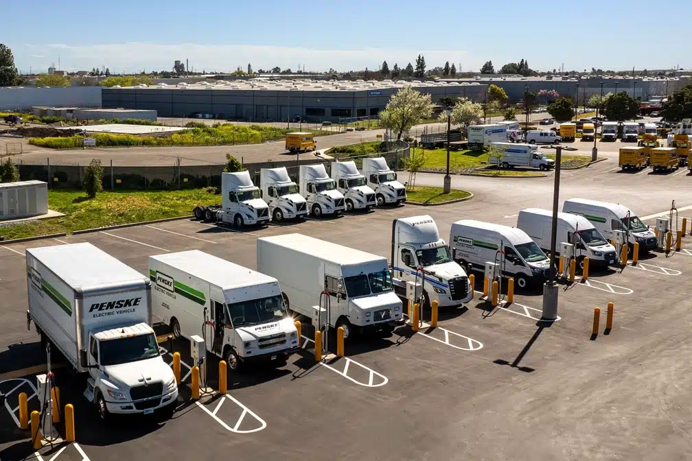 Penske and Hitachi Team Up with their innovative eco trucks charging depot