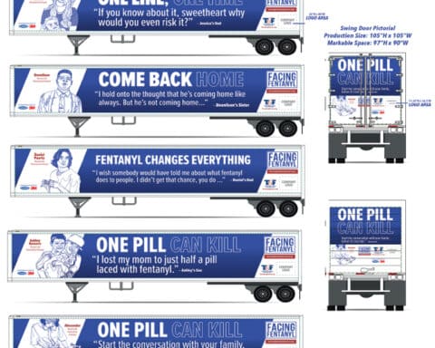 Truck Trailer Wraps to Alert About Dangers of Fentanyl - Trucking Cares Foundation Launches Fentanyl Awareness Drive