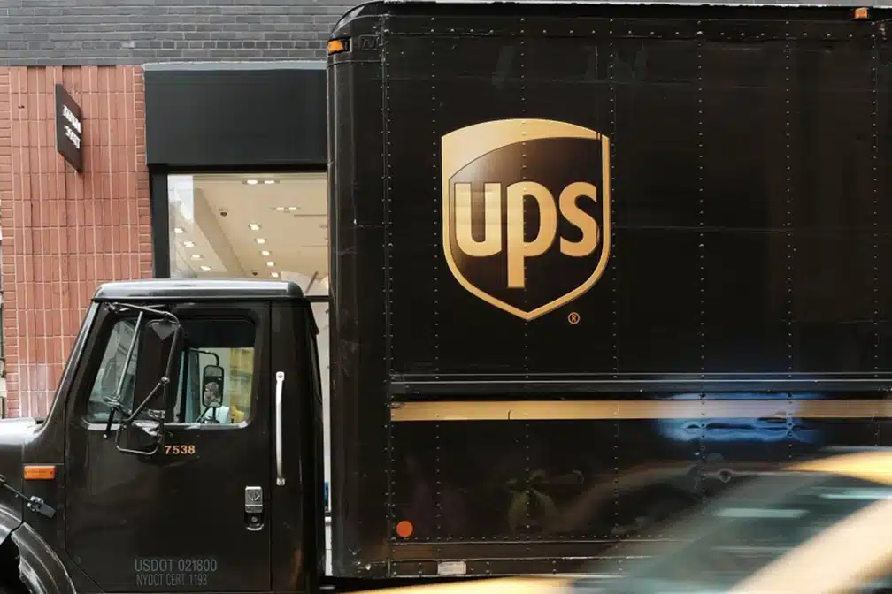 UPS Commercial Truck on City Street