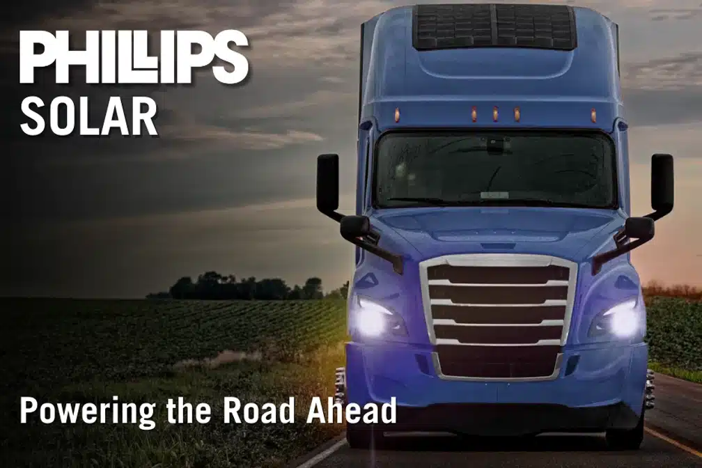 Phillips Industries Stick-On Solar Panels on Semi Truck