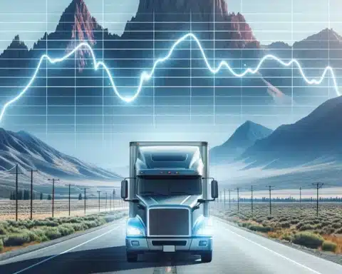 Semi Truck on the Highway - Graph Showing The State of Trucking: Navigating a Challenging Market