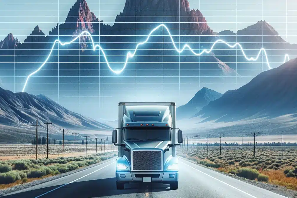 Semi Truck on the Highway - Graph Showing The State of Trucking: Navigating a Challenging Market
