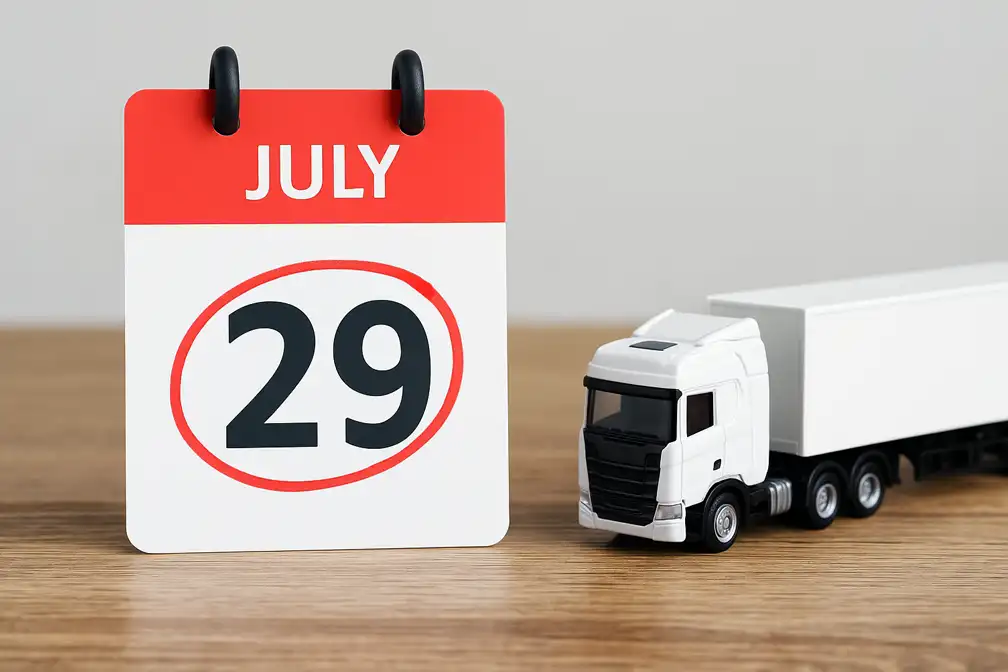 US DOT Deregulation- Now is the Last Chance to Comment - Truck Driver News Calendar picture making reference to: July 29, is the final day to comment on the US DOT Deregulation plan. DOT is reviewing rules that could impact truckers, carriers, and the industry.